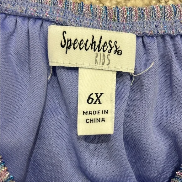 Speechless Blue and Iridescent Kids Dress - Picture 3 of 16